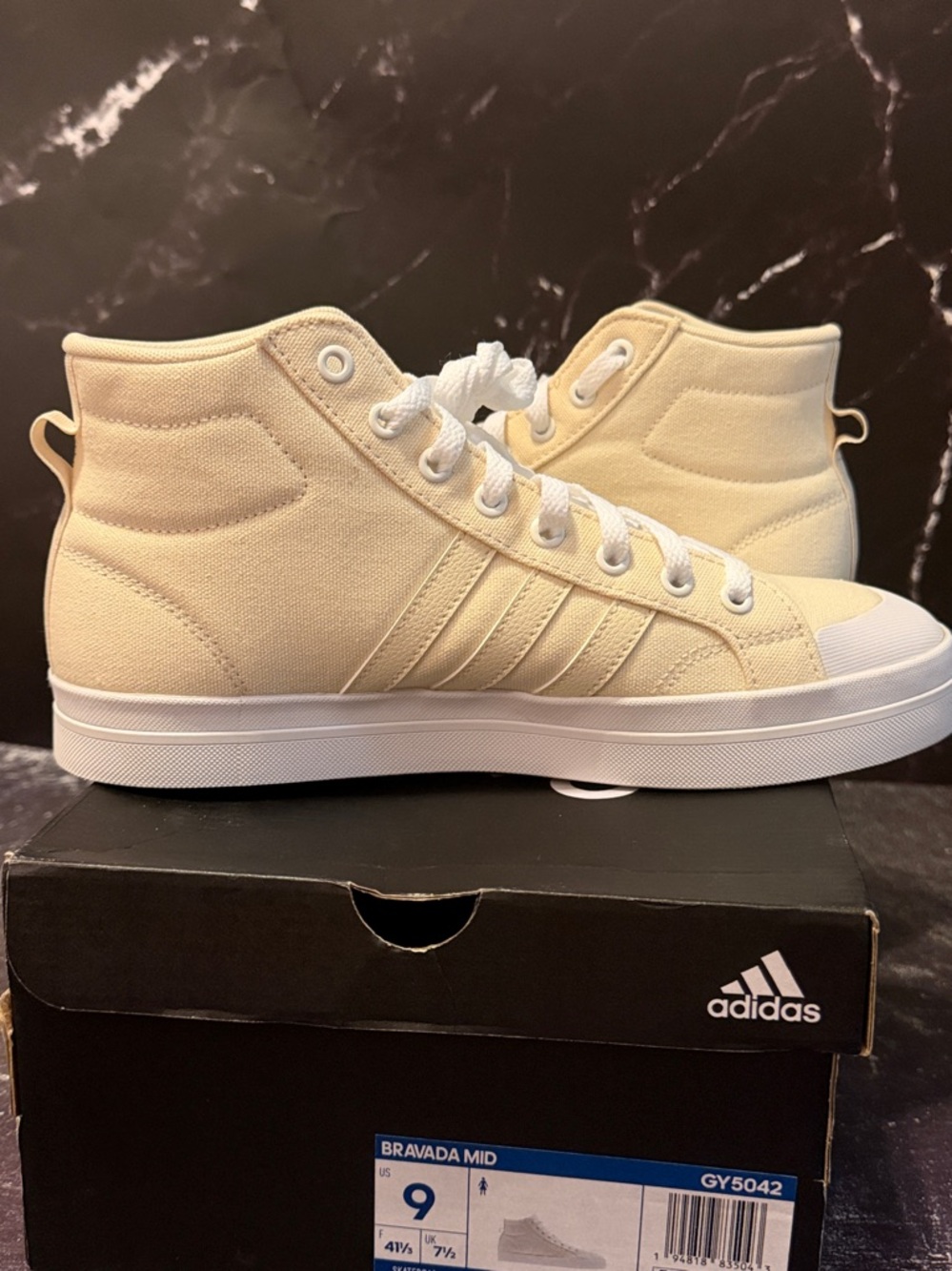 Adidas Women’s Bravada Mid Skateboarding shoes Size 9 Wonder White Cream - Picture 8 of 15